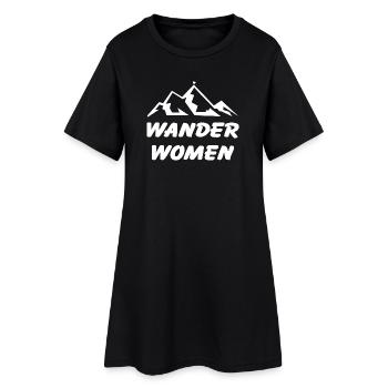 Wander Women Berge Wandern - Frauen T-Shirt-Kleid - Schwarz - Vorne