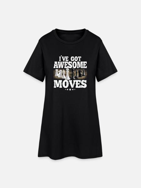 Schach - Frauen T-Shirt-Kleid - Schwarz