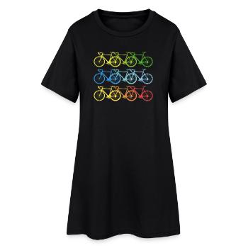 Vélo coloré vélos cool art cadeau - Robe T-shirt Femme - noir - Devant