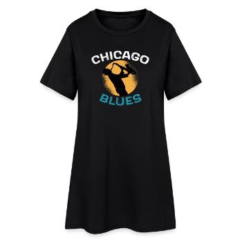 Chicago Blues gift musician, sax blues fan - Women’s T-Shirt Dress - black - Front