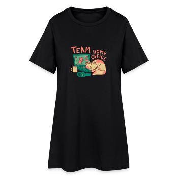 Team HomeOffice Cat Work Job Office - Women’s T-Shirt Dress - black - Front