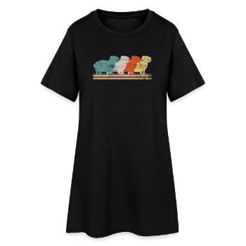 Capybara Rongeur Rétro Vintage - Robe T-shirt Femme - noir - Devant