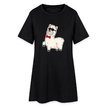 Alpagas - Robe T-shirt Femme - noir - Devant