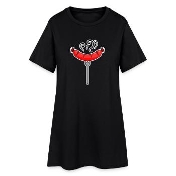 Wurst - Frauen T-Shirt-Kleid - Schwarz - Vorne