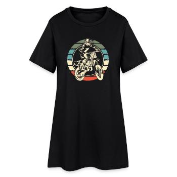 Motocross Dirt Bike Biker Vintage - Women’s T-Shirt Dress - black - Front