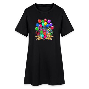 Ouverture de l’école ballon crayon sac d’école start - Robe T-shirt Femme - noir - Devant