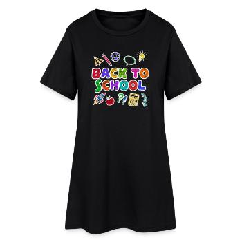 Retour école rentrée scolaire Début de l’école - Robe T-shirt Femme - noir - Devant