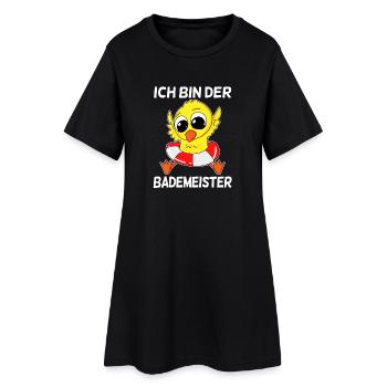 Bademeister Ente Rettungsschwimmer lustig - Frauen T-Shirt-Kleid - Schwarz - Vorne