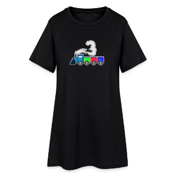 Chemin de fer 3 anniversaire train cadeau - Robe T-shirt Femme - noir - Devant