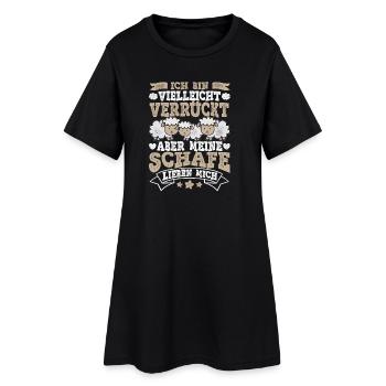 Schaf - Frauen T-Shirt-Kleid - Schwarz - Vorne