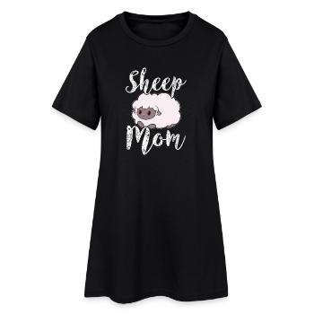 Schaf Schafe Mama Mutter - Frauen T-Shirt-Kleid - Schwarz - Vorne