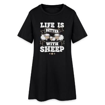 sheep - Women’s T-Shirt Dress - black - Front