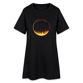 circle on fire with Stars - Robe T-shirt Femme - noir - Devant