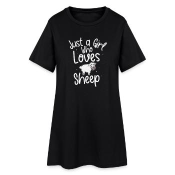 Just A Girl Who Loves Sheep - Robe T-shirt Femme - noir - Devant