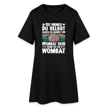 Wombat - Frauen T-Shirt-Kleid - Schwarz - Vorne