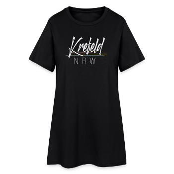 Krefeld Nrw - Frauen T-Shirt-Kleid - Schwarz - Vorne
