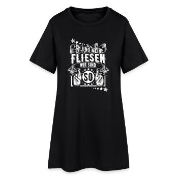 Fliesenleger - Frauen T-Shirt-Kleid - Schwarz - Vorne