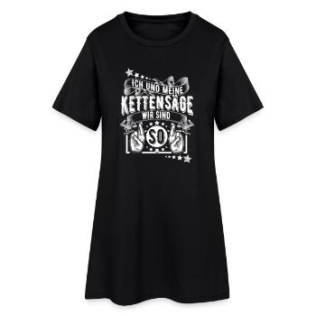 Holzfäller - Frauen T-Shirt-Kleid - Schwarz - Vorne