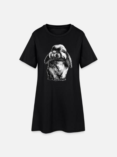 Lapin Lapin - Robe T-shirt Femme - noir
