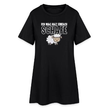 Ich Mag Halt Einfach Schafe - Frauen T-Shirt-Kleid - Schwarz - Vorne