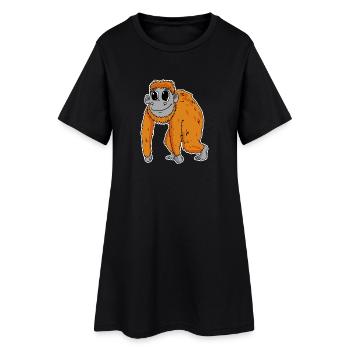 Singe orang-outan - Robe T-shirt Femme - noir - Devant