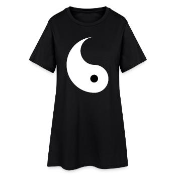 Divided Ying and Yang Sign for Couples Yin Yan - Women’s T-Shirt Dress - black - Front
