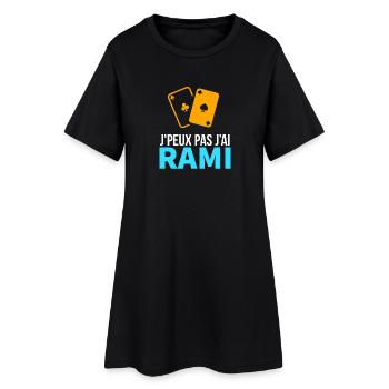 Jeu de cartes Le Rami - Robe T-shirt Femme - noir - Devant