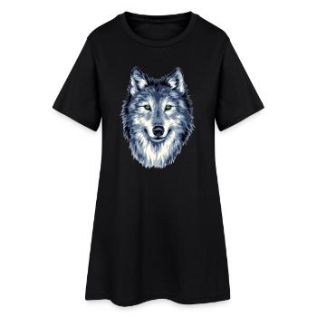 TÊTE DE LOUP - Le cœur sauvage dans les moindres détails - Robe T-shirt Femme - noir - Devant