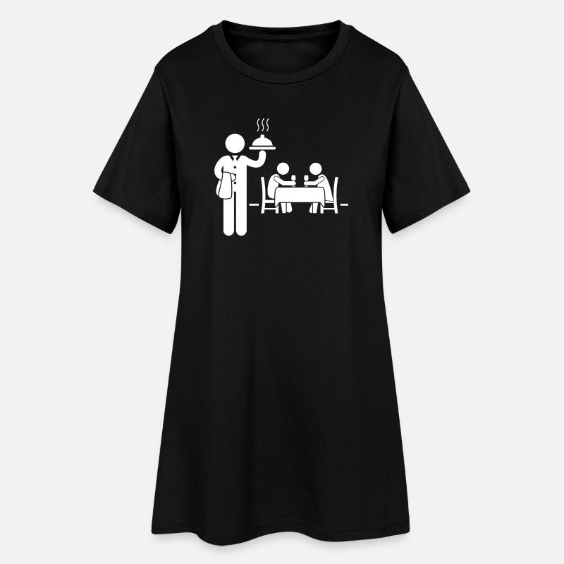 Kellnerin Kellner - Frauen T-Shirt-Kleid - Schwarz