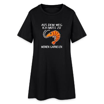 Garnele Garnelen Schrimp Meerestiere - Frauen T-Shirt-Kleid - Schwarz - Vorne