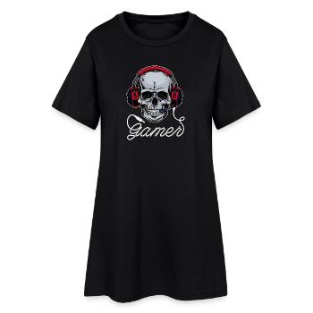 Gamer Headset Joueur - Robe T-shirt Femme - noir - Devant