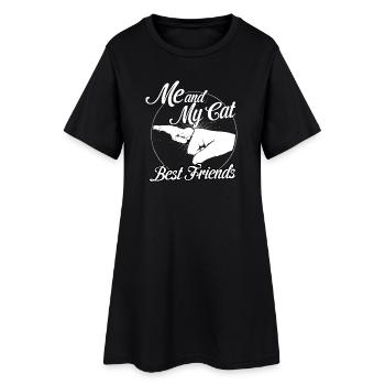 me and my cat best friend me and my cat - Women’s T-Shirt Dress - black - Front