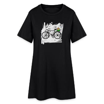 vélo fleurs cycliste - Robe T-shirt Femme - noir - Devant
