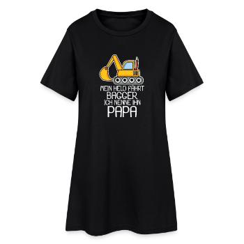 Bagger Bauarbeiter Papa - Frauen T-Shirt-Kleid - Schwarz - Vorne