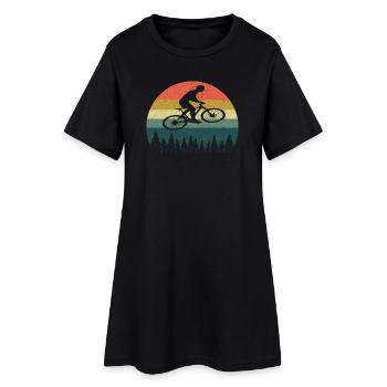 Mountain Bike MTB Bicycle Retro Vintage Mountains Biker - Women’s T-Shirt Dress - black - Front