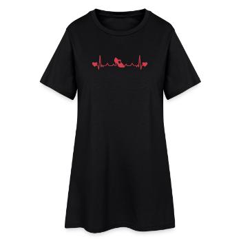 Latin Dancing Dance Shoe Women's Latin Heartbeat Red - Women’s T-Shirt Dress - black - Front