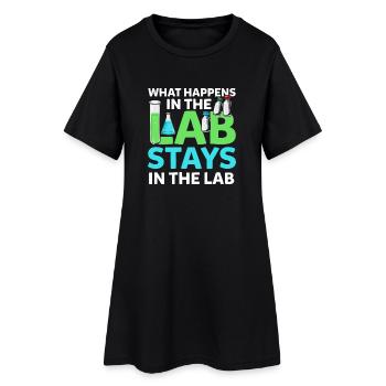 What Happens In The Lab Stays In Lab Chemie Labor - Frauen T-Shirt-Kleid - Schwarz - Vorne
