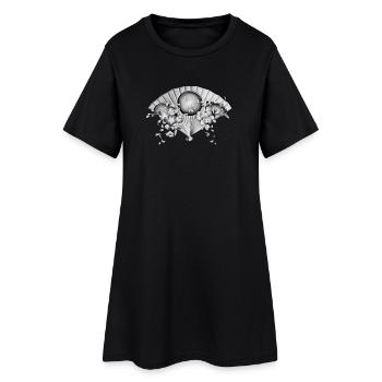 Japonais Florilège Japonais Bonsai - Robe T-shirt Femme - noir - Devant