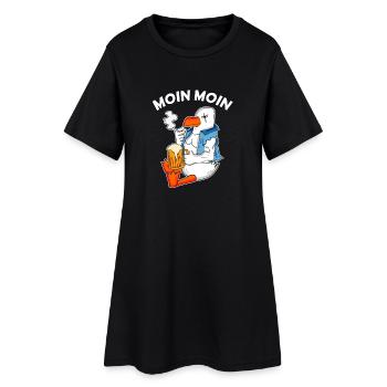 Gefährliche Möwe Moin Moin - Frauen T-Shirt-Kleid - Schwarz - Vorne