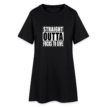Straight Outta Fucks Lustig Spruch Sarkasmus - Frauen T-Shirt-Kleid - Schwarz - Vorne