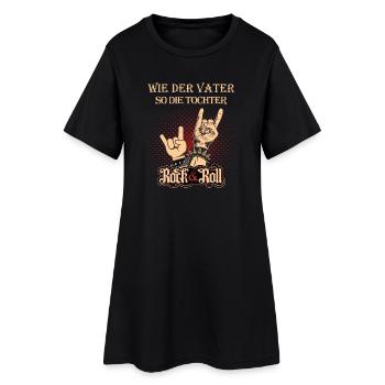 Wie der Vater so die Tochter - Rock Roll  - Frauen T-Shirt-Kleid - Schwarz - Vorne