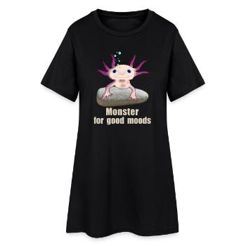 Monstre axolotl pour la bonne humeur, dessin à la main - Robe T-shirt Femme - noir - Devant