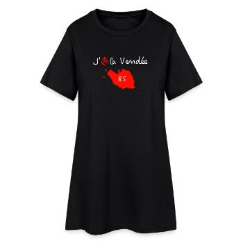 j'aime la vendee carte 85 - Robe T-shirt Femme - noir - Devant