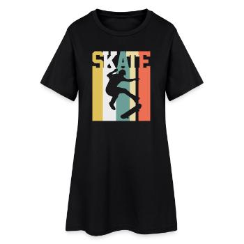 Skating Skater Skate Vintage - Women’s T-Shirt Dress - black - Front