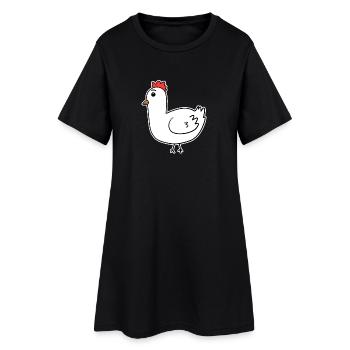 Poulet coq - Robe T-shirt Femme - noir - Devant