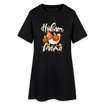 Hühner Mama - Frauen T-Shirt-Kleid - Schwarz - Vorne