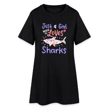 Requin - Robe T-shirt Femme - noir - Devant