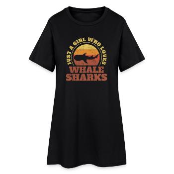 Baléman biologiste de la mer amoureux de requin baleine - Robe T-shirt Femme - noir - Devant