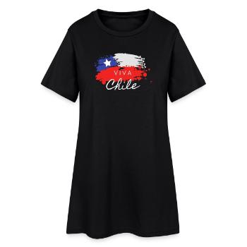 T-shirt Viva Chile Drapeau Tain - Robe T-shirt Femme - noir - Devant