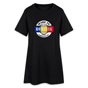 MADE IN Romania né en Roumanie Cadeau - Robe T-shirt Femme - noir - Devant